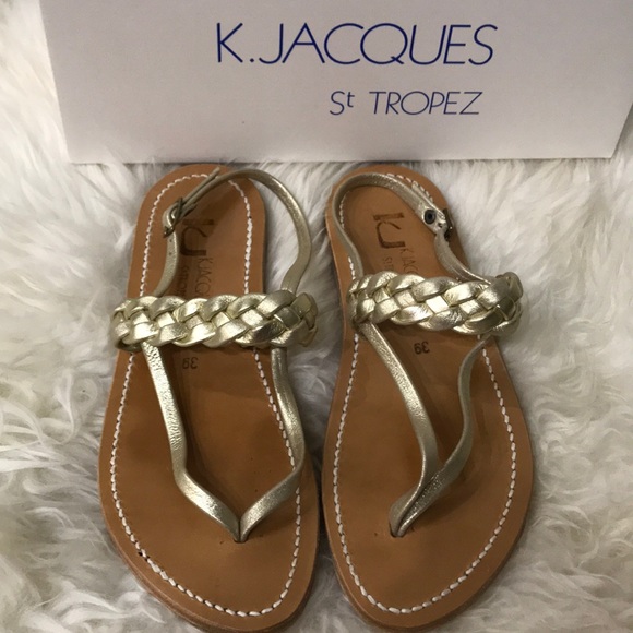 K Jacques Gold Flat Sandals | Poshmark